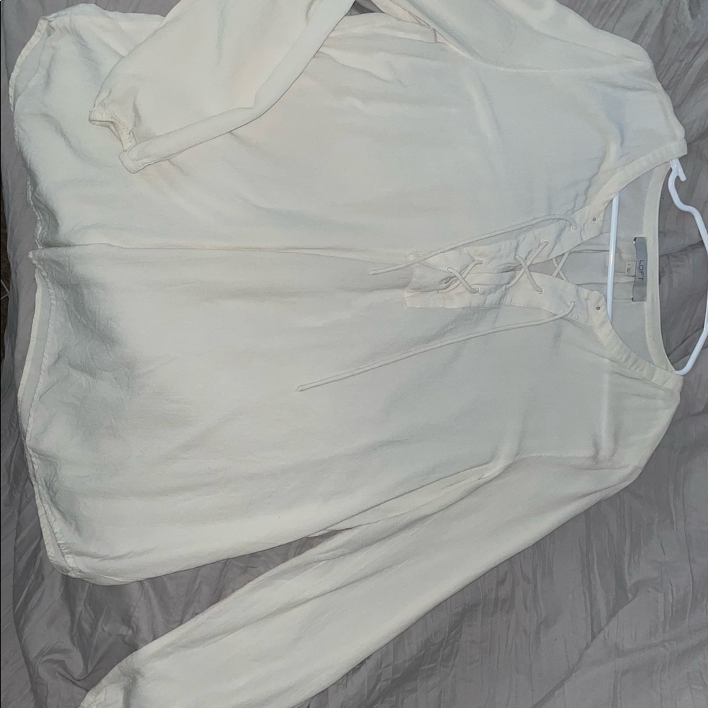 NWOT Loft  lace up top